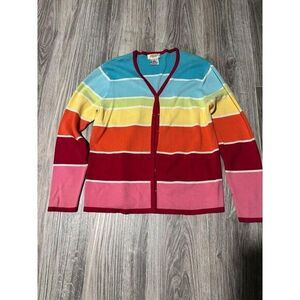 Vintage Talbots rainbow cardigan size M‎
